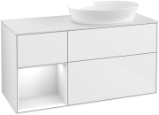 Тумба під раковину Villeroy & Boch Finion 120х50,1 см з підсвіткою МДФ білий глянцевий лак/скло біле матове GA41GFGF