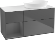 Тумба под раковину Villeroy & Boch Finion 120х50,1 см с подсветкой МДФ антрацит матовый лак/стекло белое матовое GA41GKGK
