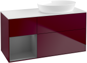 Тумба под раковину Villeroy & Boch Finion 120х50,1 см с подсветкой МДФ пион матовый лак/стекло белое матовое GA41GKHB