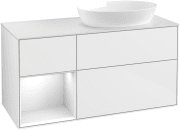 Тумба под раковину Villeroy & Boch Finion 120х50,1 см с подсветкой МДФ глянцевый белый лак/стекло белое матовое GA41GFGF