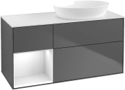 Тумба под раковину Villeroy & Boch Finion 120х50,1 см с подсветкой МДФ антрацит матовый лак/стекло белое матовое GA41GFGK