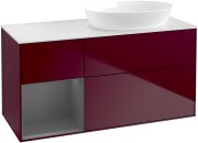 Тумба под раковину Villeroy & Boch Finion 120х50,1 см с подсветкой МДФ пион матовый лак/стекло белое матовое GA41GKHB