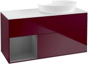 Тумба под раковину Villeroy & Boch Finion 120х50,1 см с подсветкой МДФ пион матовый лак/стекло белое матовое GA41GKHB