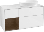 Тумба под раковину Villeroy & Boch Finion 120х50,1 см с подсветкой МДФ глянцевый белый лак/стекло белое матовое GA41GNGF