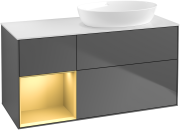 Тумба под раковину Villeroy & Boch Finion 120х50,1 см с подсветкой МДФ антрацит матовый лак/стекло белое матовое GA41HFGK