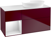 Тумба под раковину Villeroy & Boch Finion 120х50,1 см с подсветкой МДФ пион матовый лак/стекло белое матовое GA41MTHB