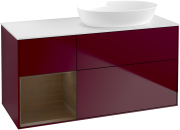 Тумба під раковину Villeroy & Boch Finion 120х50,1 см з підсвічуванням МДФ півонія матовий лак/скло біле матове GA41GNHB