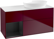 Тумба под раковину Villeroy & Boch Finion 120х50,1 см с подсветкой МДФ пион матовый лак/стекло белое матовое GA41PDHB