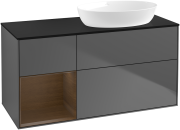 Тумба под раковину Villeroy & Boch Finion 120х50,1 см с подсветкой МДФ антрацит матовый лак/стекло черное матовое GA42GNGK