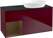 Тумба под раковину Villeroy & Boch Finion 120х50,1 см с подсветкой МДФ пион матовый лак/стекло черное матовое GA42GNHB