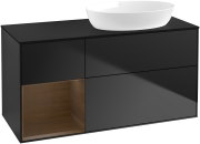 Тумба под раковину Villeroy & Boch Finion 120х50,1 см с подсветкой МДФ черный матовый лак/стекло черное матовое GA42GNPD