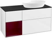 Тумба под раковину Villeroy & Boch Finion 120х50,1 см с подсветкой МДФ глянцевый белый лак/стекло черное матовое GA42HBGF