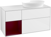 Тумба под раковину Villeroy & Boch Finion 120х50,1 см с подсветкой МДФ глянцевый белый лак/стекло белое матовое GA41HBGF