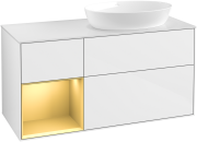 Тумба під раковину Villeroy & Boch Finion 120х50,1 см з підсвіткою МДФ білий глянцевий лак/скло біле матове GA41HFGF