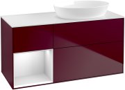 Тумба під раковину Villeroy & Boch Finion 120х50,1 см з підсвічуванням МДФ півонія матовий лак/скло біле матове GA41MTHB