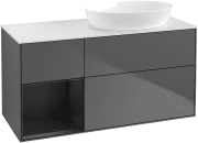 Тумба под раковину Villeroy & Boch Finion 120х50,1 см с подсветкой МДФ антрацит матовый лак/стекло белое матовое GA41PDGK