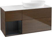 Тумба під раковину Villeroy & Boch Finion 120х50,1 см із підсвічуванням МДФ шпон волоського горіха/скло біле матове GA41PDGN