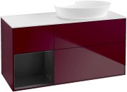 Тумба под раковину Villeroy & Boch Finion 120х50,1 см с подсветкой МДФ пион матовый лак/стекло белое матовое GA41PDHB
