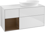 Тумба под раковину Villeroy & Boch Finion 120х50,1 см с подсветкой МДФ белый матовый лак/стекло белое матовое GA41GNMT