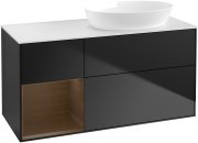 Тумба під раковину Villeroy & Boch Finion 120х50,1 см із підсвічуванням МДФ чорний матовий лак/скло біле матове GA41GNPD