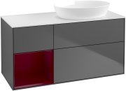 Тумба под раковину Villeroy & Boch Finion 120х50,1 см с подсветкой МДФ антрацит матовый лак/стекло белое матовое GA41HBGK