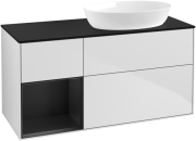Тумба под раковину Villeroy & Boch Finion 120х50,1 см с подсветкой МДФ белый матовый лак/стекло черное матовое GA42PDMT