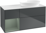 Тумба под раковину Villeroy & Boch Finion 120х50,1 см с подсветкой МДФ темно-синий матовый лак/стекло белое матовое GA41GMHG