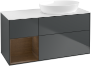 Тумба под раковину Villeroy & Boch Finion 120х50,1 см с подсветкой МДФ темно-синий матовый лак/стекло белое матовое GA41GNHG