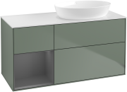 Тумба под раковину Villeroy & Boch Finion 120х50,1 см с подсветкой МДФ оливковый матовый лак/стекло белое матовое GA41GKGM