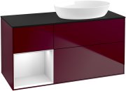 Тумба под раковину Villeroy & Boch Finion 120х50,1 см с подсветкой МДФ пион матовый лак/стекло черное матовое GA42MTHB