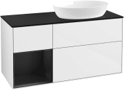 Тумба под раковину Villeroy & Boch Finion 120х50,1 см с подсветкой МДФ глянцевый белый лак/стекло черное матовое GA42PDGF