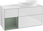 Тумба під раковину Villeroy & Boch Finion 120х50,1 см із підсвічуванням МДФ білий матовий лак/скло біле матове GA41GMMT