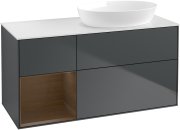 Тумба під раковину Villeroy & Boch Finion 120х50,1 см із підсвічуванням МДФ темно-синій матовий лак/скло біле матове GA41GNHG