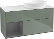Тумба под раковину Villeroy & Boch Finion 120х50,1 см с подсветкой МДФ оливковый матовый лак/стекло белое матовое GA41GKGM
