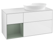 Тумба под раковину Villeroy & Boch Finion 120х50,1 см с подсветкой МДФ глянцевый белый лак/стекло белое матовое GA41GMGF