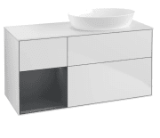 Тумба под раковину Villeroy & Boch Finion 120х50,1 см с подсветкой МДФ белый матовый лак/стекло белое матовое GA41HGMT