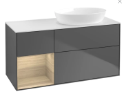 Тумба под раковину Villeroy & Boch Finion 120х50,1 см с подсветкой МДФ антрацит матовый лак/стекло белое матовое GA41PCGK