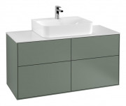 Тумба под раковину Villeroy & Boch Finion 120х50,1 см с подсветкой МДФ оливковый матовый лак/стекло белое матовое G13100GM