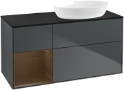 Тумба под раковину Villeroy & Boch Finion 120х50,1 см с подсветкой МДФ темно-синий матовый лак/стекло черное матовое GA42GNHG