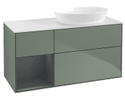 Тумба под раковину Villeroy & Boch Finion 120х50,1 см с подсветкой МДФ оливковый матовый лак/стекло белое матовое GA41HGGM