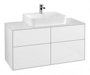 Тумба под раковину Villeroy & Boch Finion 120х50,1 см МДФ белый глянцевый лак/стекло белое матовое F13100GF