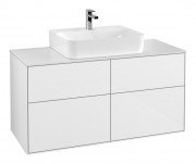 Тумба под раковину Villeroy & Boch Finion 120х50,1 см МДФ белый глянцевый лак/стекло белое матовое F13100GF