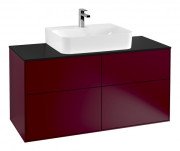 Тумба під раковину Villeroy & Boch Finion 120х50,1 см МДФ півонія матовий лак/скло чорне матов F13200HB