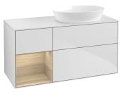 Тумба під раковину Villeroy & Boch Finion 120х50,1 см із підсвічуванням МДФ білий матовий лак/скло біле матове GA41PCMT