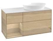 Тумба під раковину Villeroy & Boch Finion 120х50,1 см із підсвічуванням МДФ шпон дуба/скло біле матове GA41PCPC