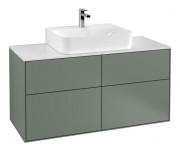 Тумба под раковину Villeroy & Boch Finion 120х50,1 см МДФ оливковый матовый лак/стекло белое матовое F13100GM