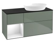 Тумба под раковину Villeroy & Boch Finion 120х50,1 см с подсветкой МДФ оливковый матовый лак/стекло черное матовое GA42GFGM