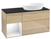 Тумба під раковину Villeroy & Boch Finion 120х50,1 см з підсвічуванням МДФ шпон дуба/скло чорне матове GA42GFPC