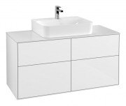 Тумба под раковину Villeroy & Boch Finion 120х50,1 см с подсветкой МДФ глянцевый белый лак/стекло белое матовое G13100GF