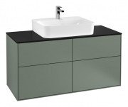 Тумба под раковину Villeroy & Boch Finion 120х50,1 см с подсветкой МДФ оливковый матовый лак/стекло черное матовое G13200GM